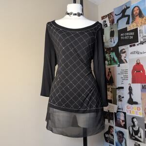 Black Studded Y2k Whimsygoth Top